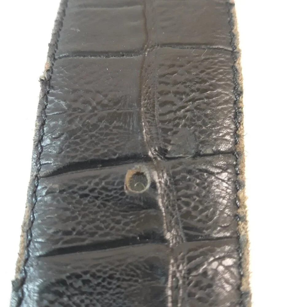 Belts by Simon Black Alligator Print Leather Belt M Glam Dressy Work